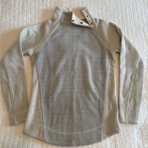 Prana-Gray Textured Pullover Sweater